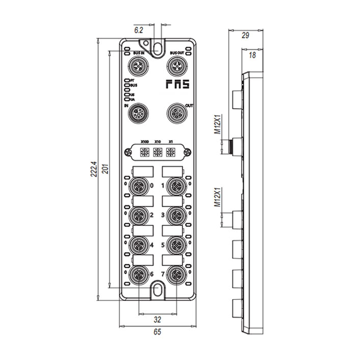 Profibus-DP協(xié)議、M12接口、16DI、PNP、遠(yuǎn)程模塊、003C11