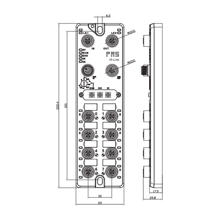 支持EtherCAT協議、8端口、IO-Link Master、Class A、006B31