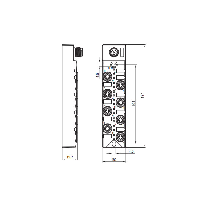 M8分線盒、PNP、8端口分體式、帶LED、M12集成接口基座、23P8S1