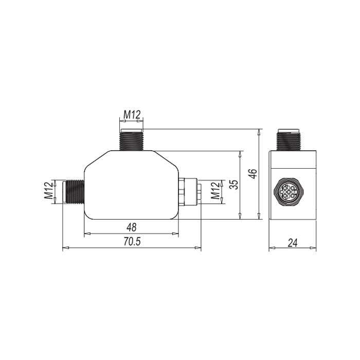 M12 5 Pin male/2M12 5 Pin female 、?B-coded 、T-connector、0C5555