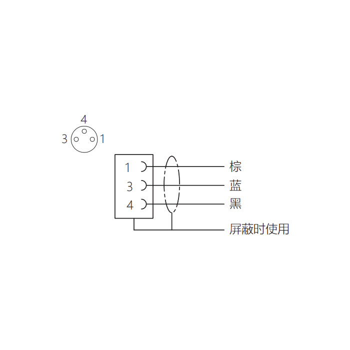 M8 3Pin、母頭直型、法蘭插座、板前安裝、63SA02-XXX