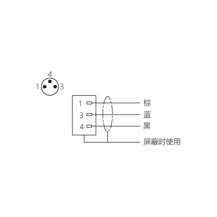 M8 3Pin、公頭直型、法蘭插座、板前安裝、63SA21-XXX