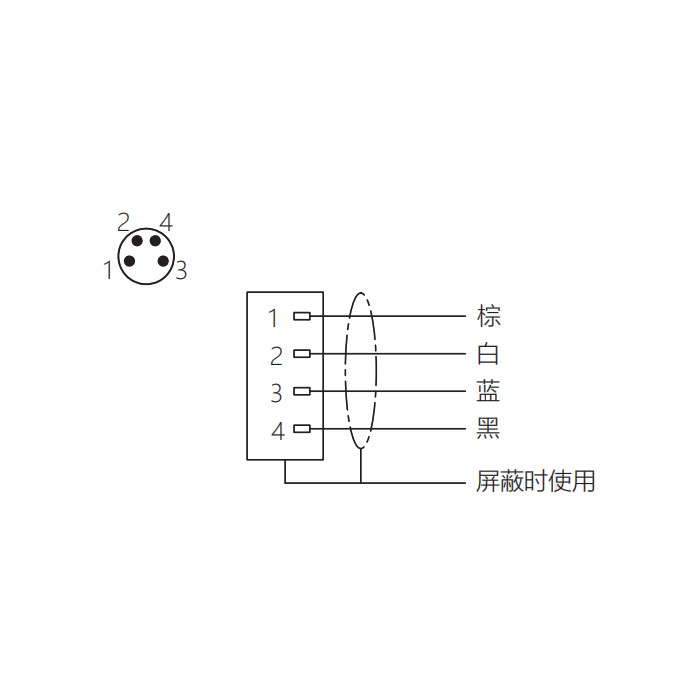 M8 4Pin、公頭直型、法蘭插座、板前安裝、63SA61-XXX