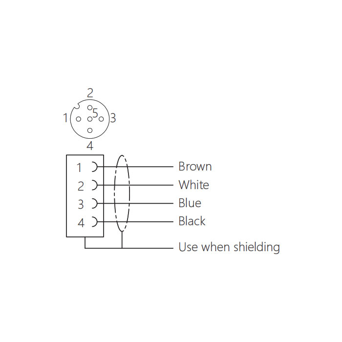 M12 4Pin、Female、Flanged connector、Front board mount、PCB installation、64SA01P