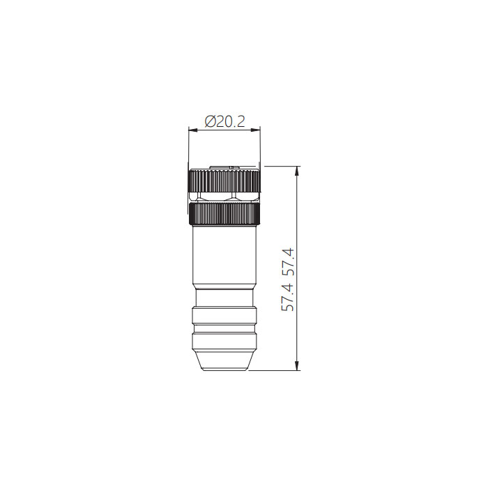 M12  5Pin、B-coded、母頭直型、螺釘連接、金屬屏蔽、0CF041