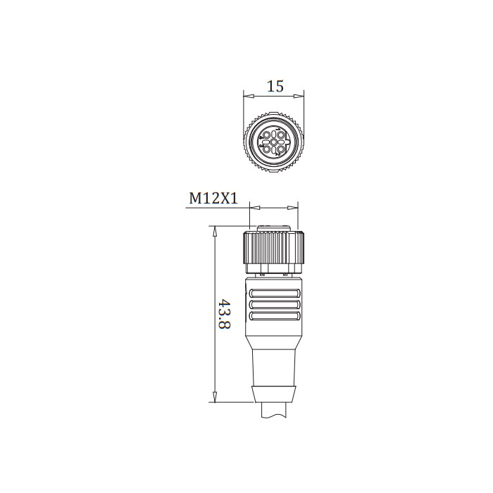 M12 5Pin、B-coded、Straight type female、Single end pre cast PUR flexible cable、Purple sheathed 、0C4001-XXX