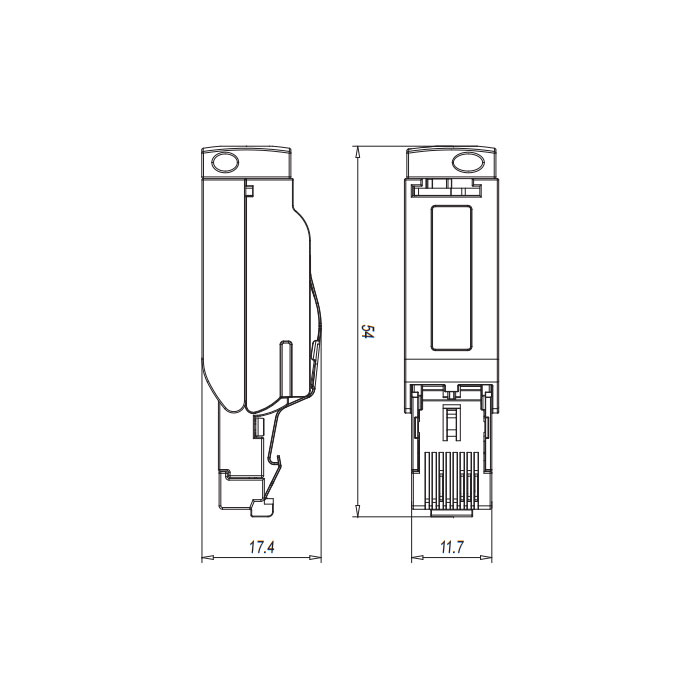  RJ45 公頭直型、絕緣層刺破連接技術、Ethernet Cat.6a 10Gbps、金屬屏蔽、0CF181 