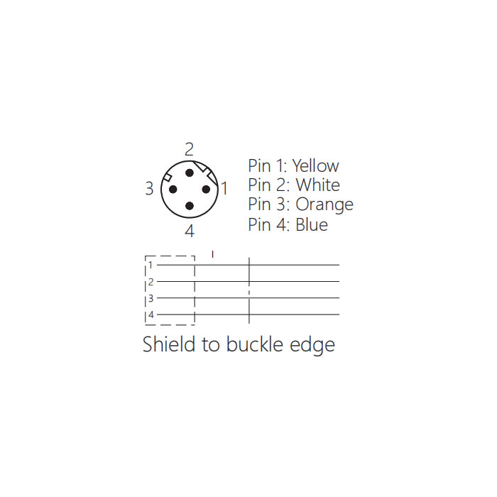 M12 4Pin、Straight male、D-coded、Single end pre cast PUR flexible cable、With shielding 、Green sheath、0C4501-XXX