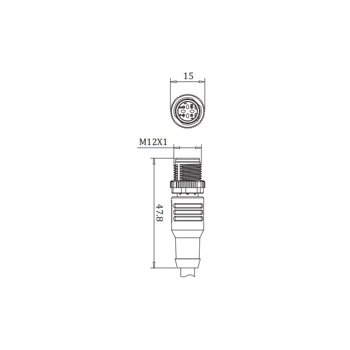 M12 4Pin D-coded、公頭直型、單端預鑄PUR柔性電纜、帶屏蔽、綠色護套、0C4501-XXX