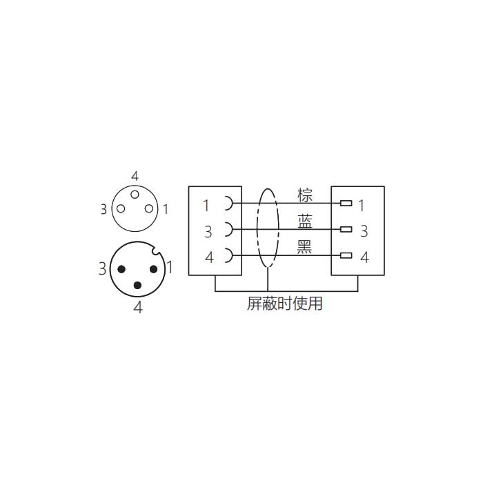 M8 3Pin 母頭90°轉M12 3Pin 公頭直型、雙端預鑄PUR柔性電纜、橙色護套、63T221-XXX