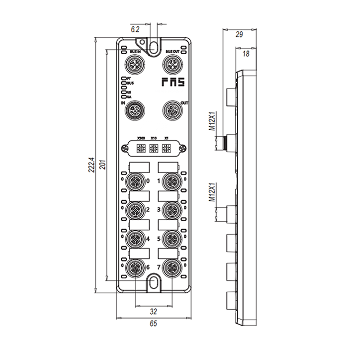 Support Profibus-DP master、8 ports、IO-Link Master、M12 interface、8DI/DO configurable 、PNP、Remote module、 003B31