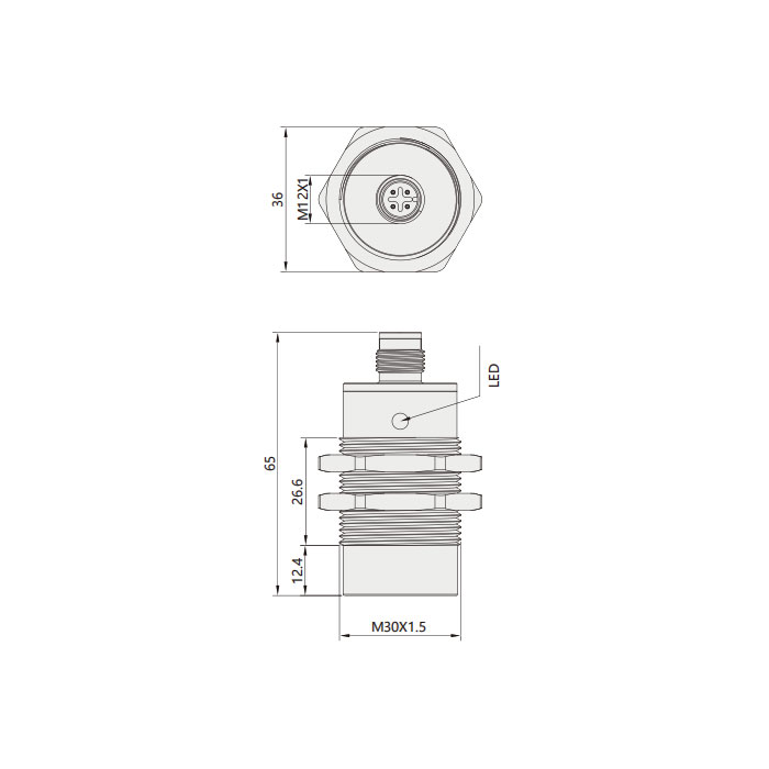 IO-Link Hub、RFID、φ30 x65mm、可讀/寫緊湊型處理器、FIS108