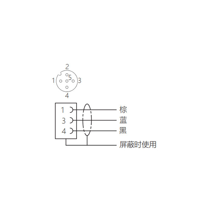 M12 3Pin、母頭直型、單端預鑄電纜、防焊渣PUR材質、橙色護套、64T013-XXX