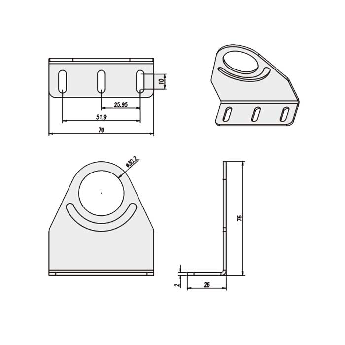 燈具支架組套、調(diào)整范圍+/- 90°、ACC701 