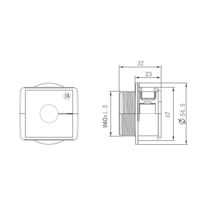 KBL電纜引入系統、螺紋規格M40x1.5、螺紋長度14 mm、KBL-QVT40/1、047401