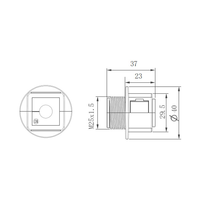 KBL電纜引入系統、螺紋規格M25x1.5、螺紋長度14 mm、KBL-QVT25、047251