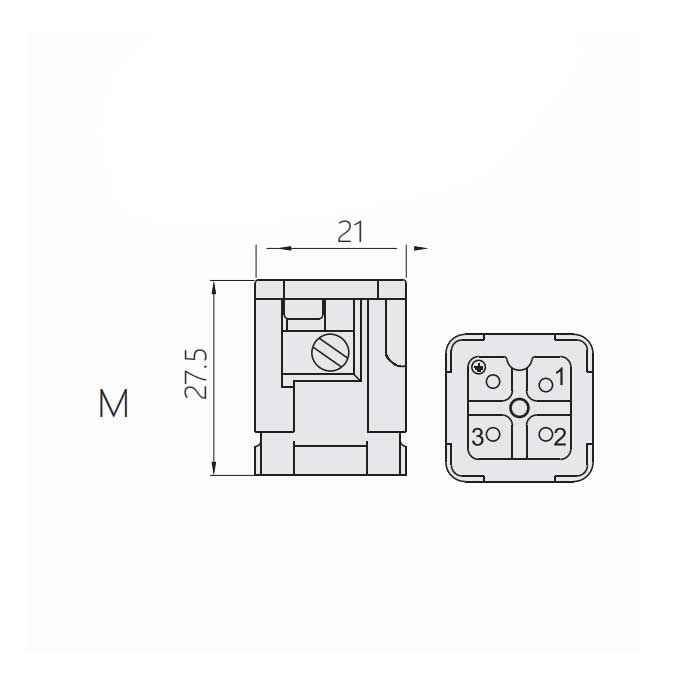 公芯件、螺釘壓接、適配H3A外殼、HA-003-M、09200032611