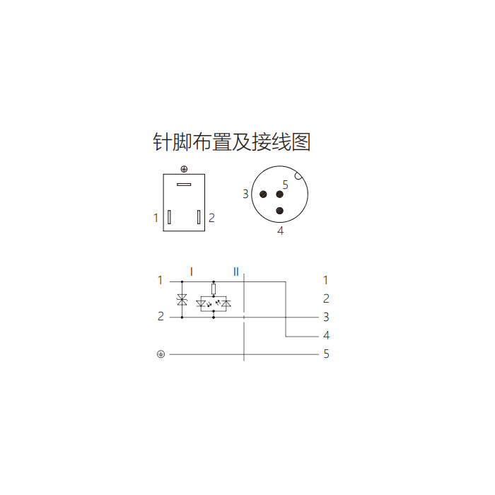 閥門插頭類型B，工業，11 mm，3Pin/M12公頭直型、雙端預鑄PVC非柔性電纜、灰色護套、6VB143-XXX