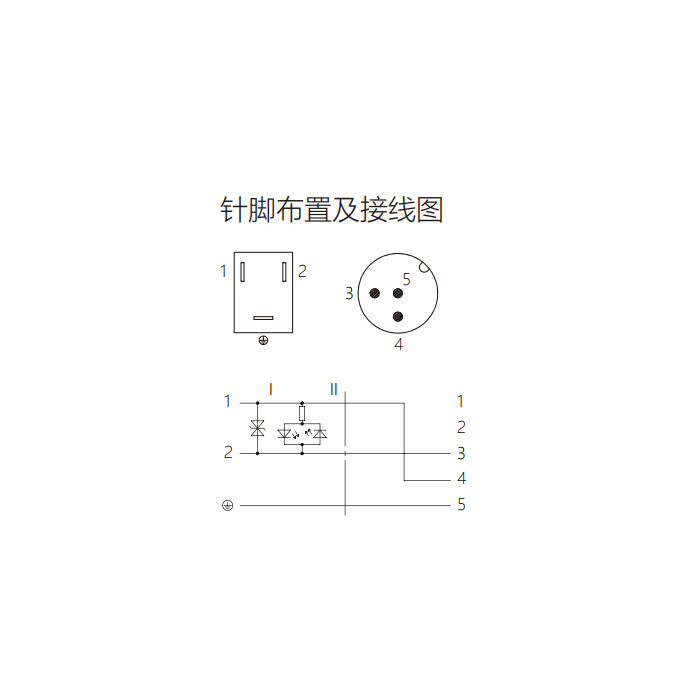 閥門插頭類型B，工業(yè)，11 mm，3Pin/M12公頭直型、雙端預(yù)鑄PUR柔性電纜、黑色護(hù)套、6VB121-XXX