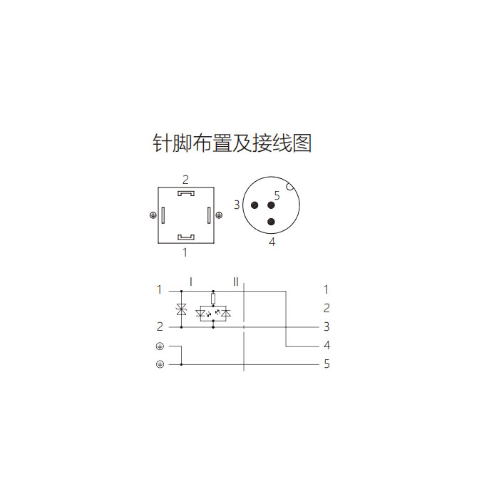 閥門插頭類型A，DIN，18mm，4Pin/M12直型公頭、雙端預(yù)鑄PUR柔性電纜、黑色護(hù)套、6VA041-XXX