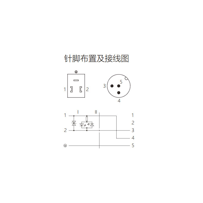 閥門插頭類型B，DIN，10mm，3Pin/M12公頭直型、雙端預鑄PUR柔性電纜、黑色護套、6VB061-XXX