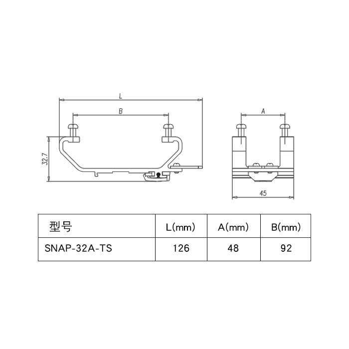 柜內(nèi)導(dǎo)軌安裝金屬支架32A、適用于35mm導(dǎo)軌、SNAP-32A-TS、09330001032